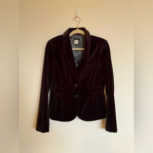 J. Crew Smoky Gray Velvet Blazer, Size 6 Tall (6T)